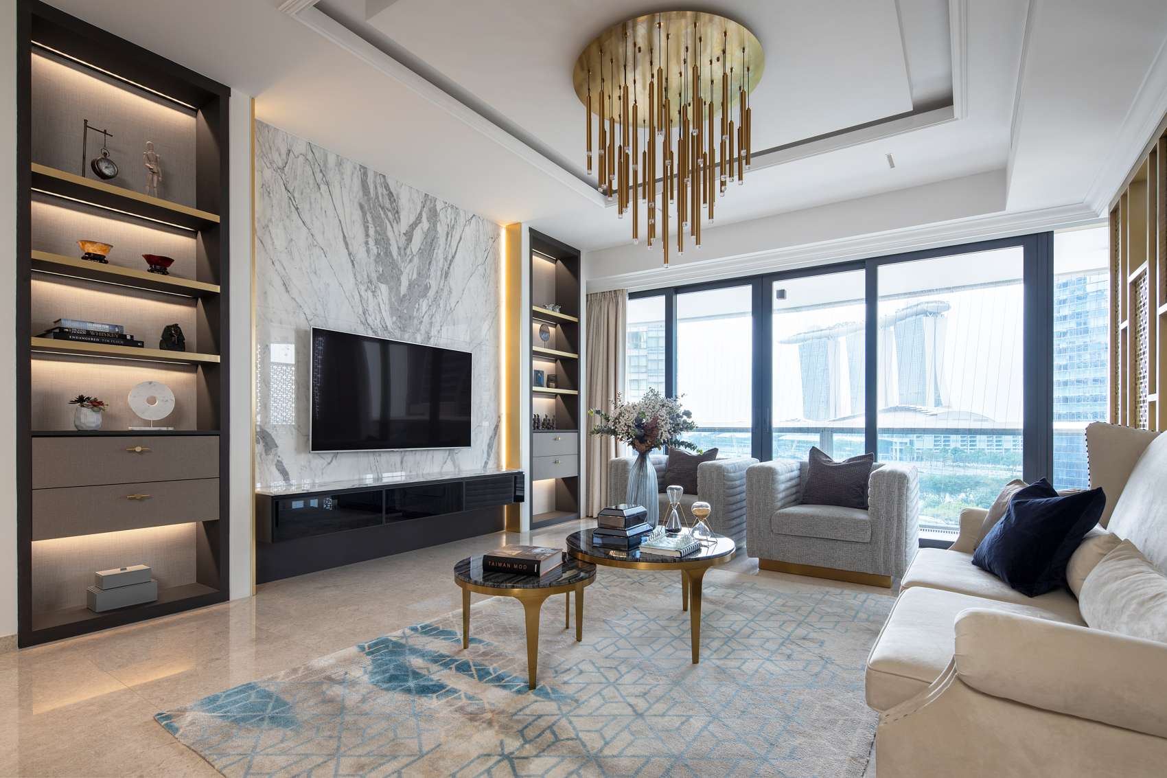 Marina Bay Suite Interior Design Living Room