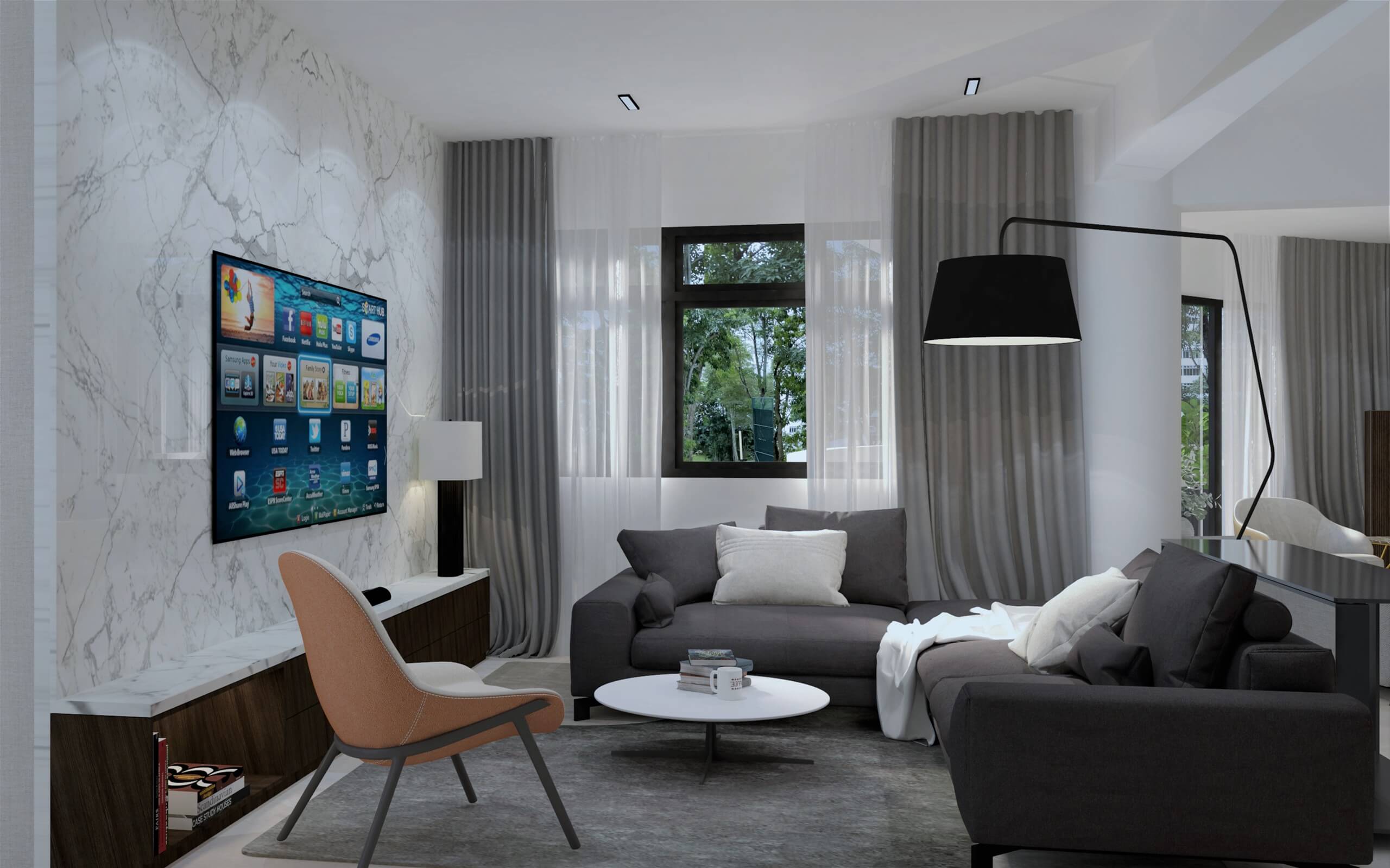 Interior Design of a living room in Singapore